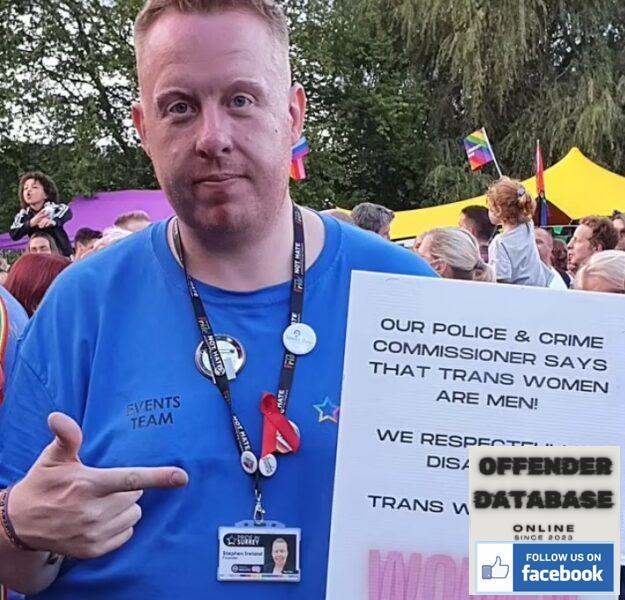stephen ireland paedophile trans rights rapist surrey pride