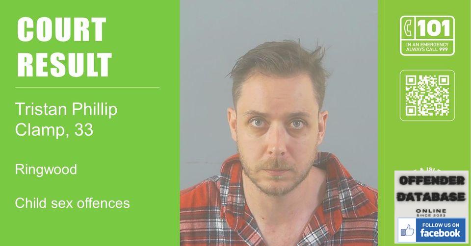 Tristan Phillip Clamp paedophile child sex offender - Ringwood