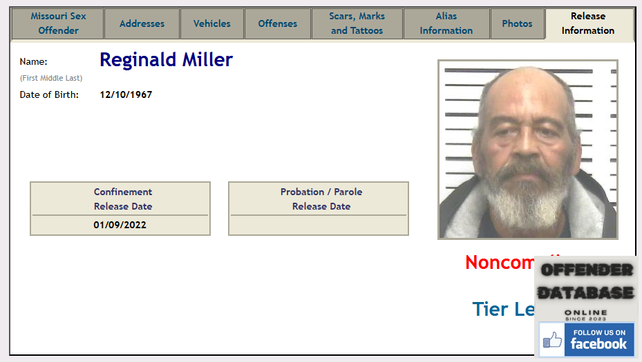 Reginald M Miller Missouri Pedophile