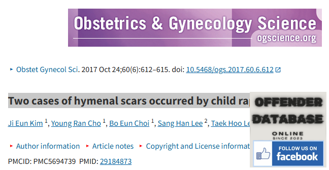 Two cases of hymenal scars from child rape