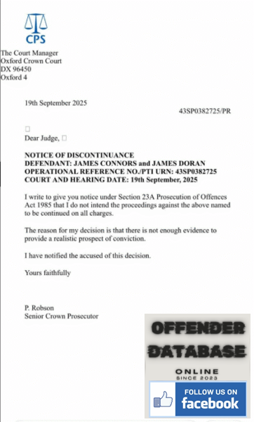 James Doran CPS NO CHARGE