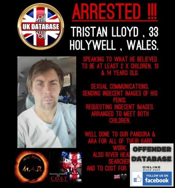 Tristan Lloyd alleged Holywell Paedophile Child Molester