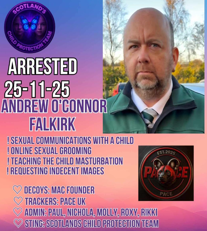 Andrew O'Connor Falkirk Paedophile Child Molester