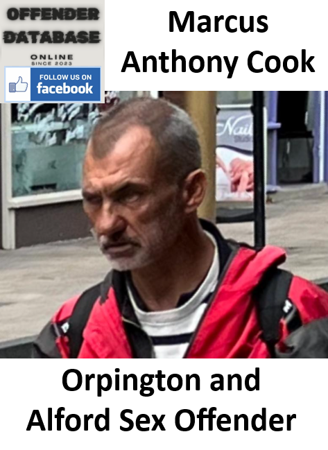 Marcus Anthony Cook Orpington and Alford Sex Offender