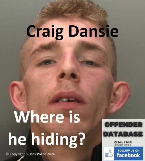 Craig Dansie Crawley Wanted Person Sussex Police Appeal