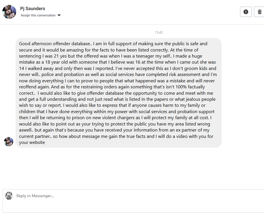 Paedophile Paul-John Saunders threatens the Offender Database Paedophile Paul-John Saunders threatens the Offender Database