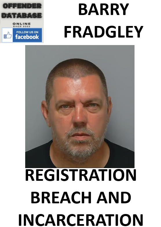 BARRY FRADGLEY REGISTRATION BREACH AND INCARCERATION