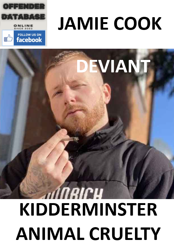 JAMIE COOK KIDDERMINSTER ANIMAL CRUELTY AND POLICE ASSAULT