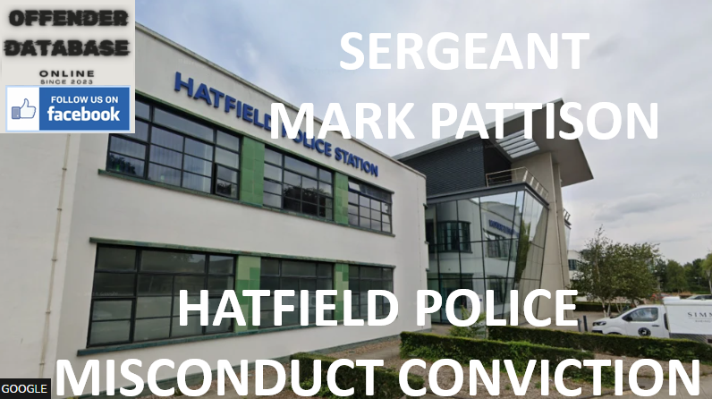 SERGEANT MARK PATTISON HATFIELD POLICE MISCONDUCT CONVICTION