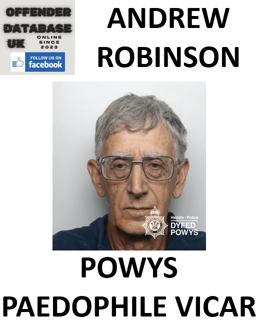 andrew robinson powys retired vicar child sex offence breach