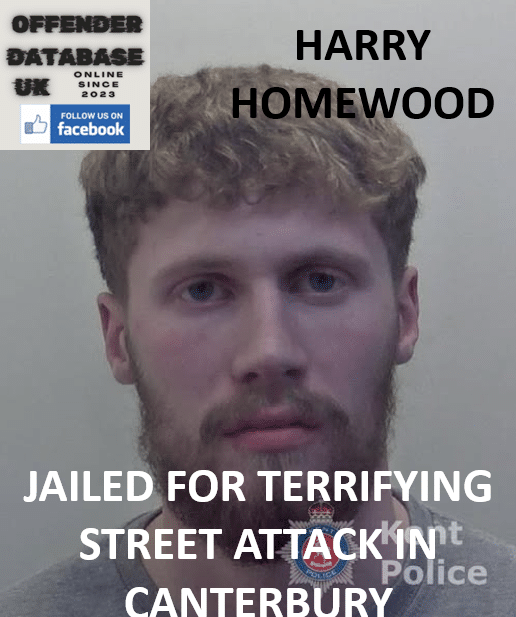 HARRY HOMEWOOD JAILED FOR TERRIFYING STREET ATTACK IN CANTERBURY HARRY HOMEWOOD JAILED FOR TERRIFYING STREET ATTACK IN CANTERBURY