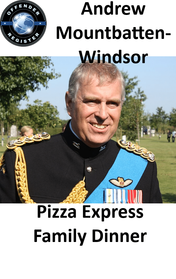 andrew mountbatten windsor pizza express family dinner andrew mountbatten windsor pizza express family dinner