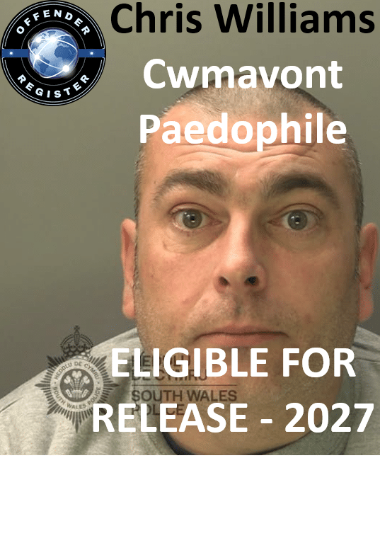 chris williams cwmavont paedophile child sex offender