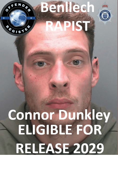 connor dunkley benllech rapist sex offender