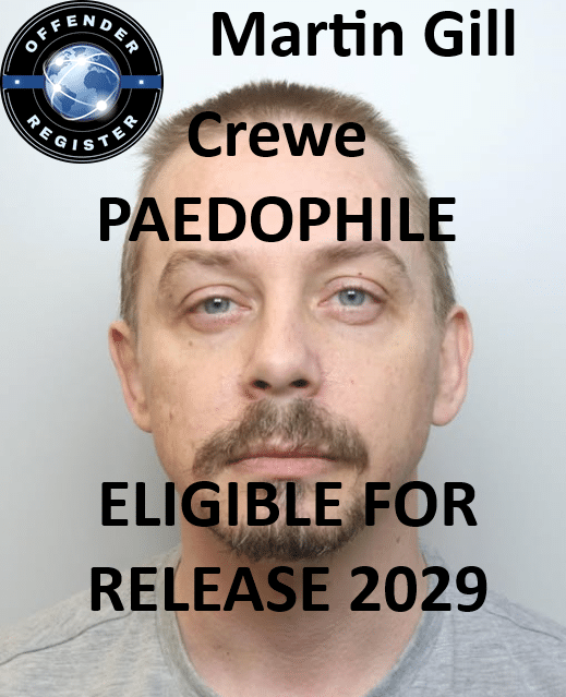 martin gill crewe paedophile child rapist
