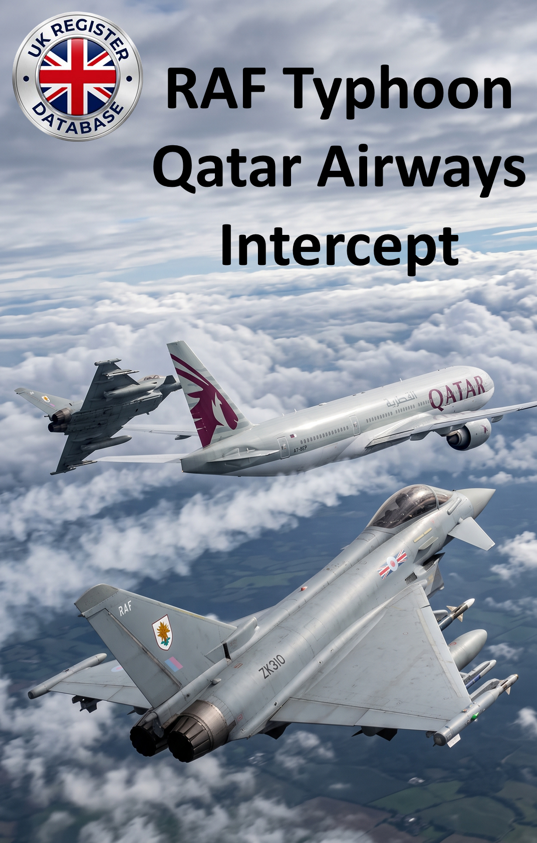 RAF Typhoon Qatar Airways Intercept