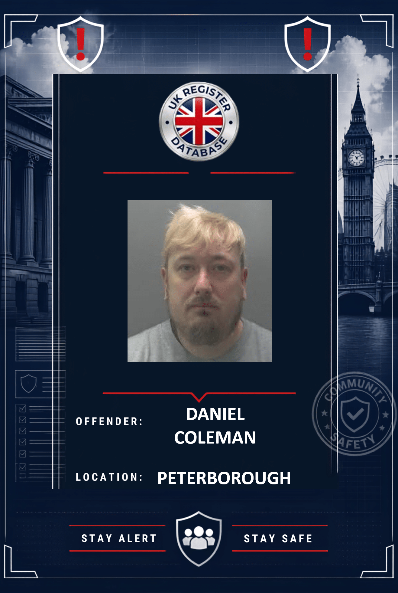 DANIEL COLEMAN PETERBOROUGH JAILED FOR FOUR YEARS FOR ONLINE CHILD GROOMING Daniel Coleman Jailed for Four Years for Online Child Grooming