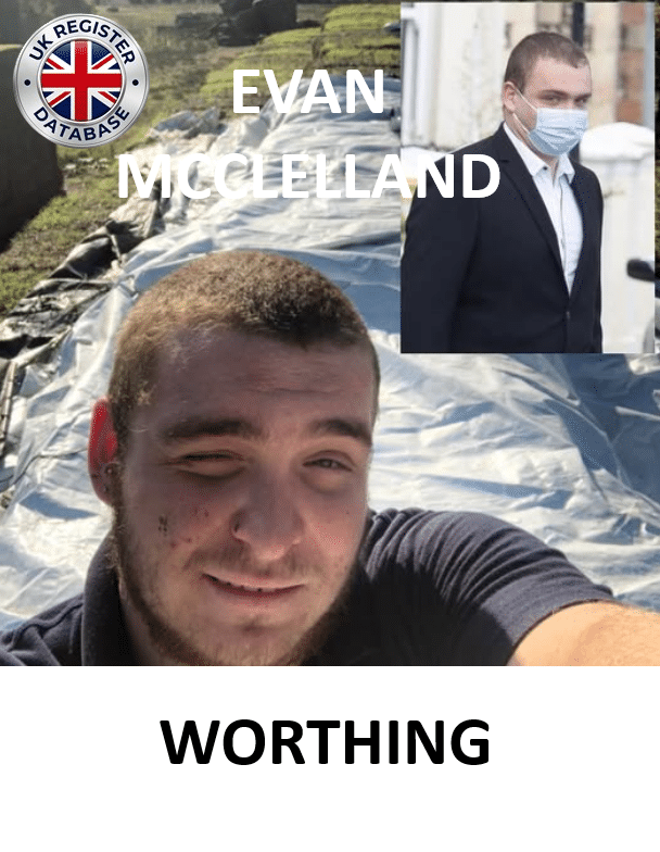 EVAN MCCLELLAND WORTHING INDECENT IMAGES AND ANIMAL ABUSE Evan McClelland Convicted of Indecent Images and Sexual Offences Against Animals