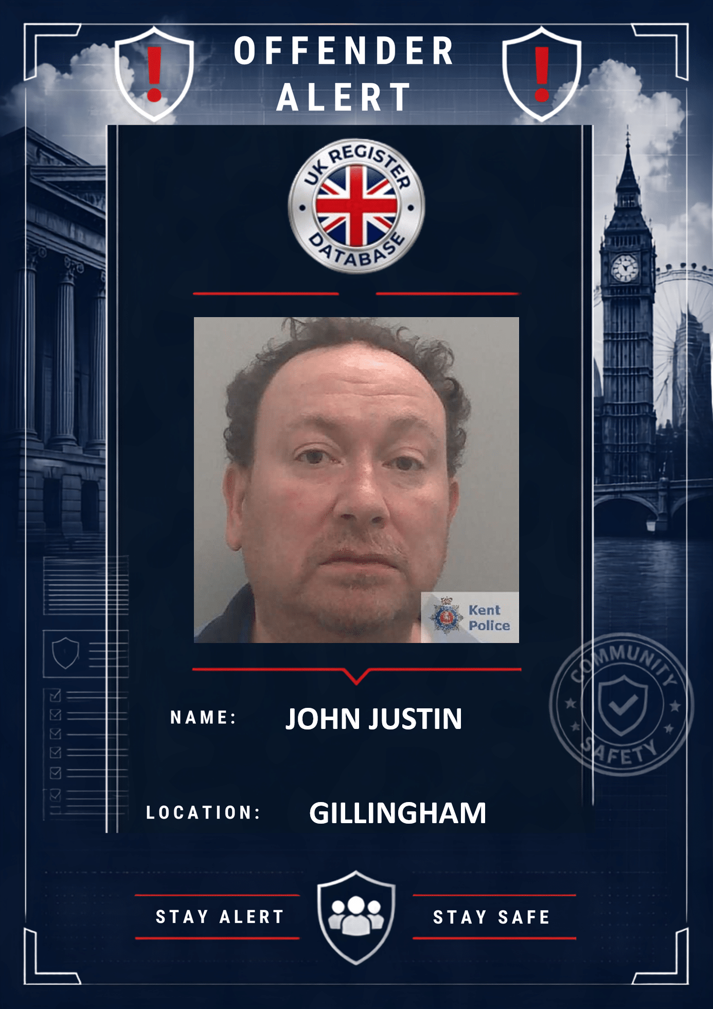 JOHN JUSTIN GILLINGHAM JAILED FOR 12 YEARS FOR CHILD ABUSE OFFENCES John Justin Jailed for 12 Years for Child Abuse Offences