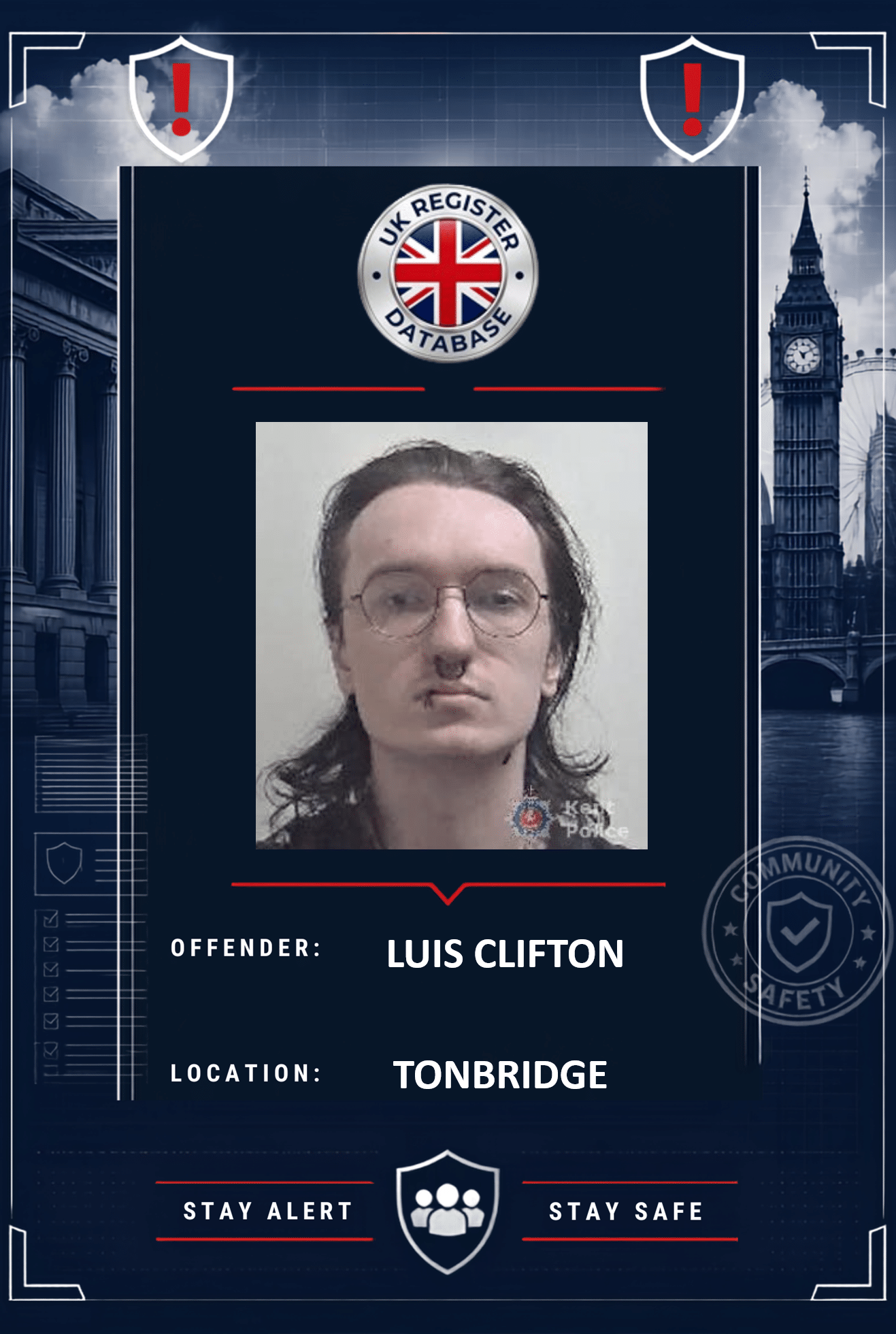 LUIS CLIFTON TONBRIDGE JAILED FOR SEVEN YEARS FOR CHILD SEXUAL OFFENCES Luis Clifton Jailed for Seven Years for Child Sexual Abuse