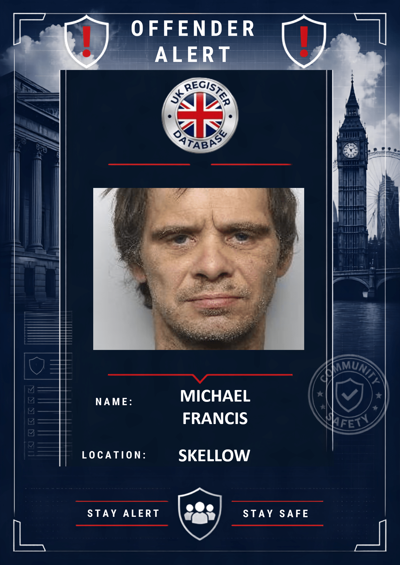 MICHAEL FRANCIS SKELLOW JAILED FOR 36 YEARS FOR CHILD ABUSE Michael Francis Jailed for 36 Years for Child Abuse Offences