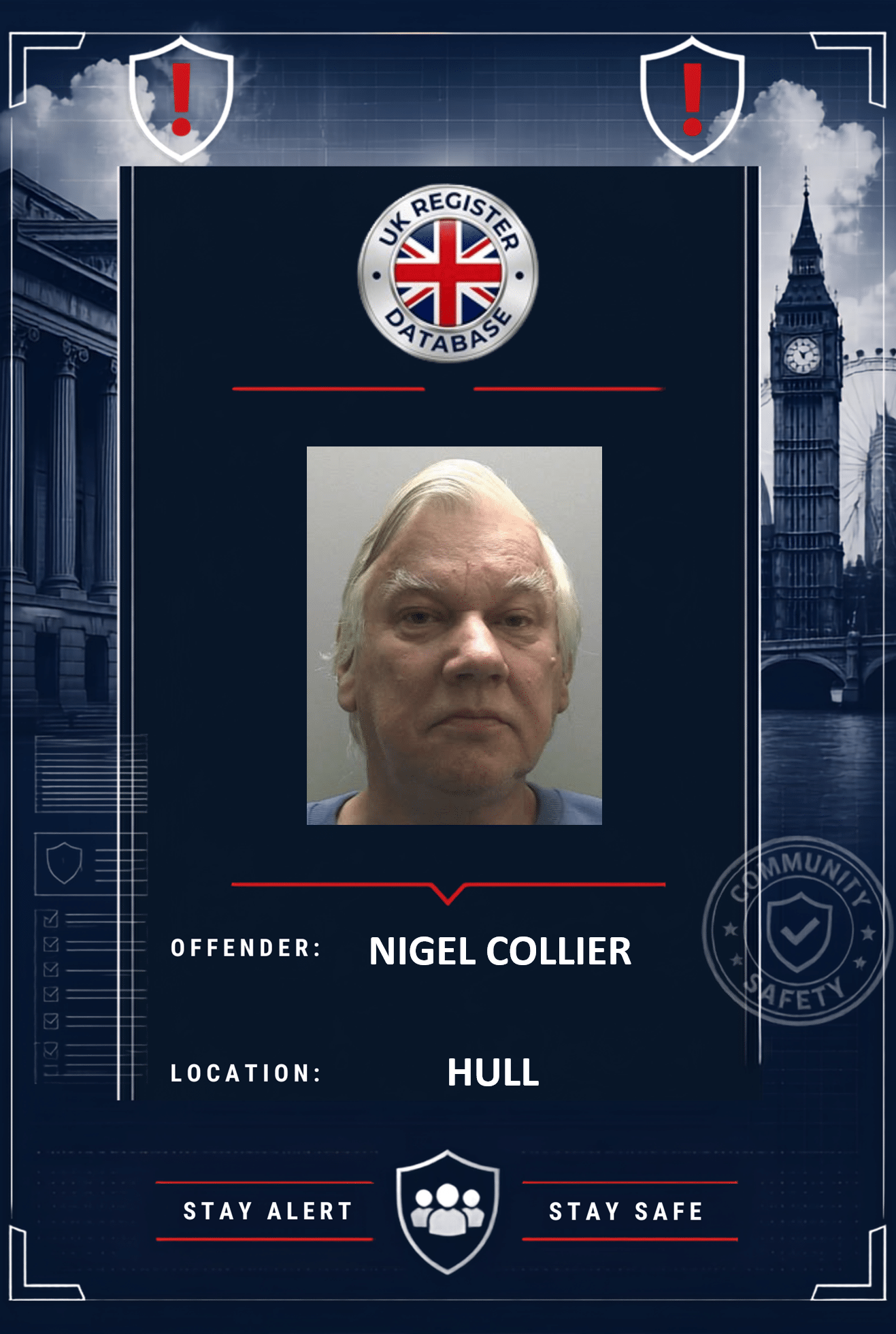 NIGEL COLLIER HULL JAILED FOR TEN YEARS FOR HISTORIC CHILD ABUSE Nigel Collier Jailed for 10 Years for Child Sexual Abuse