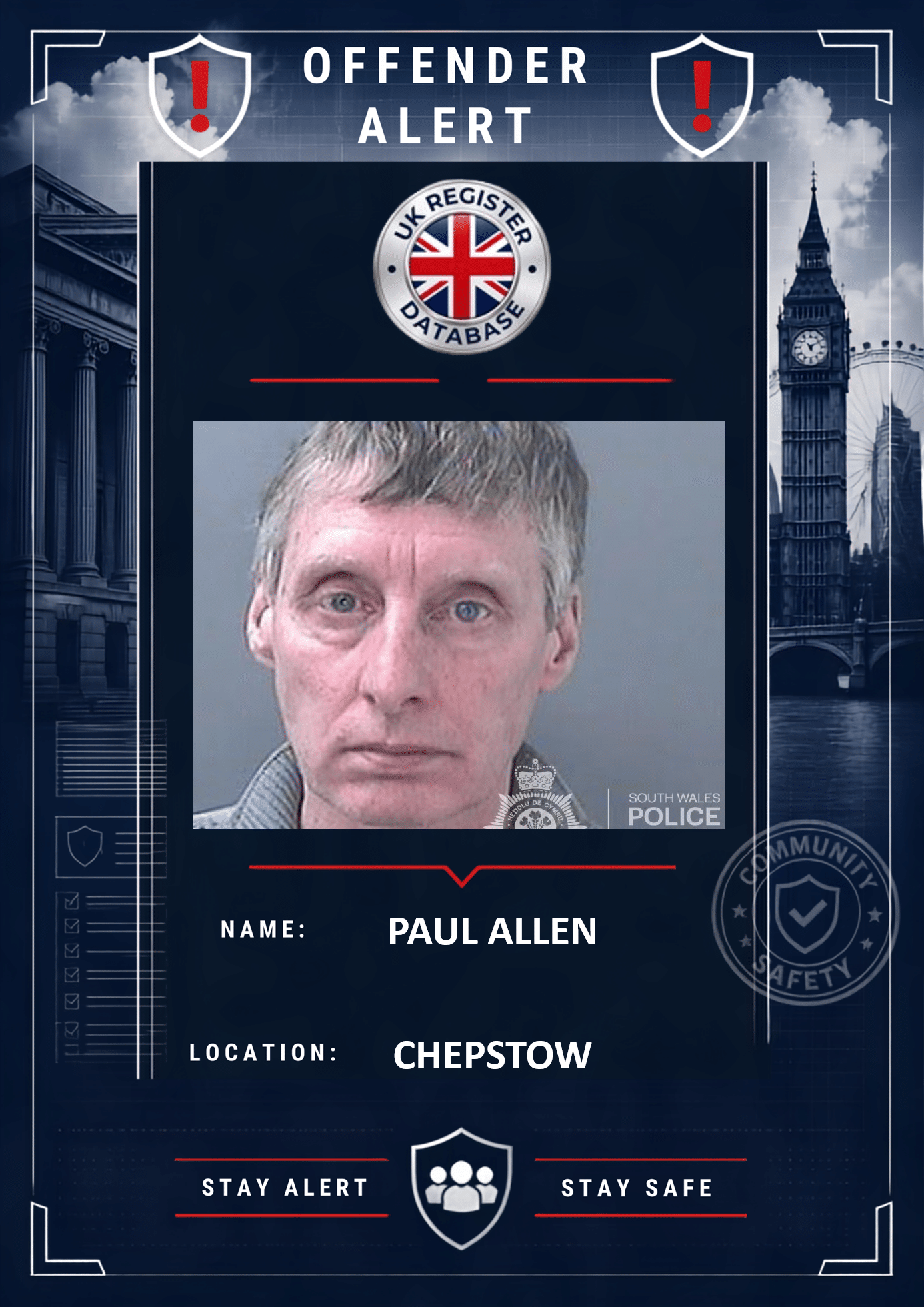 PAUL ALLEN CHEPSTOW JAILED FOR 18 YEARS FOR CHILD OFFENCES Paul Allen Jailed for 18 Years for Serious Child Abuse Offences