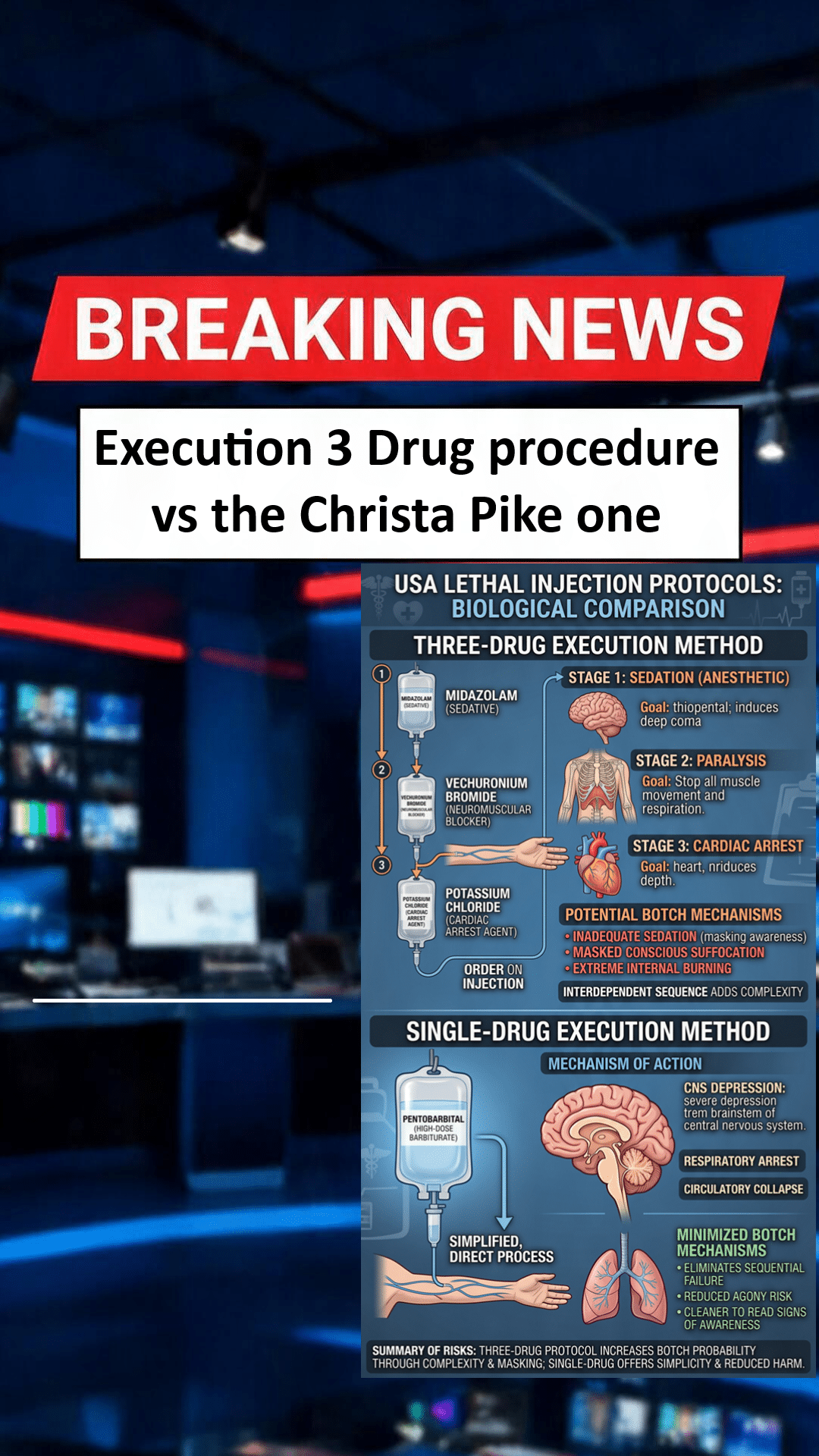 Execution Three Drug procedure vs the Christa Pike one